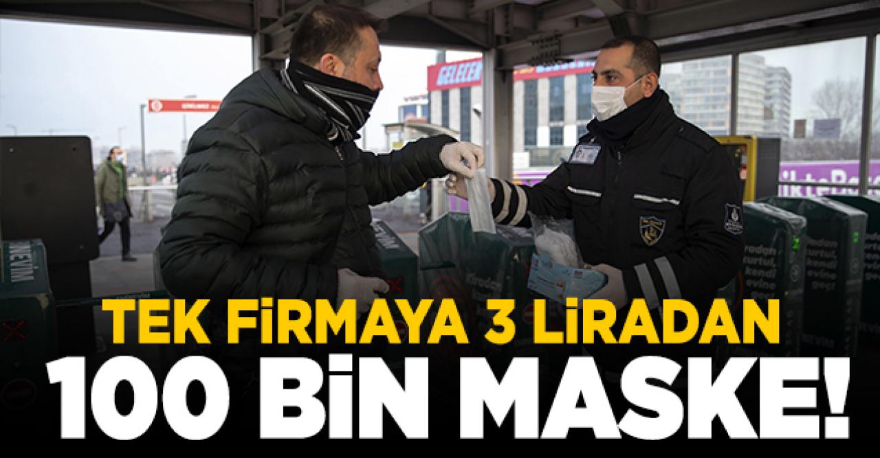 Tanesi 3 liradan 100 bin maske!