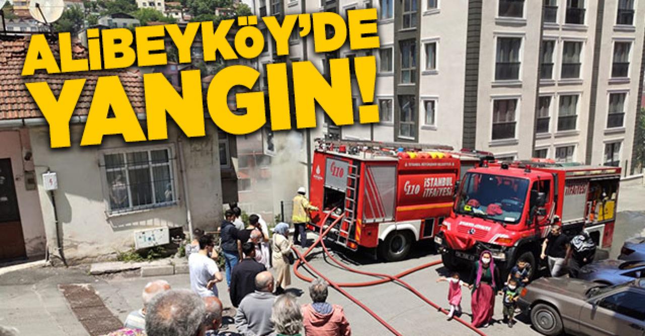 Alibeyköy'deki yangında üst dairedekiler mahsur kaldı