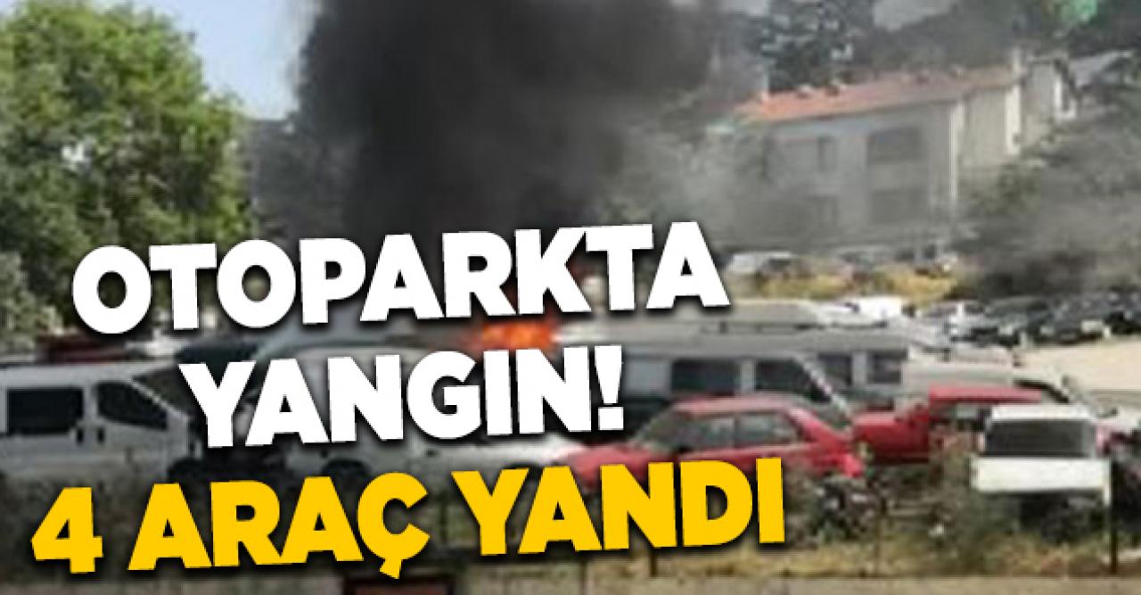 Kartal'daki Yediemin Otoparkı'nda yangın! 4 araç yandı