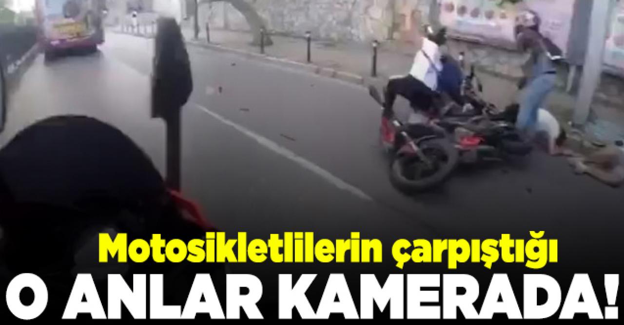 Kabataş'taki motosiklet kazası kask kamerasında