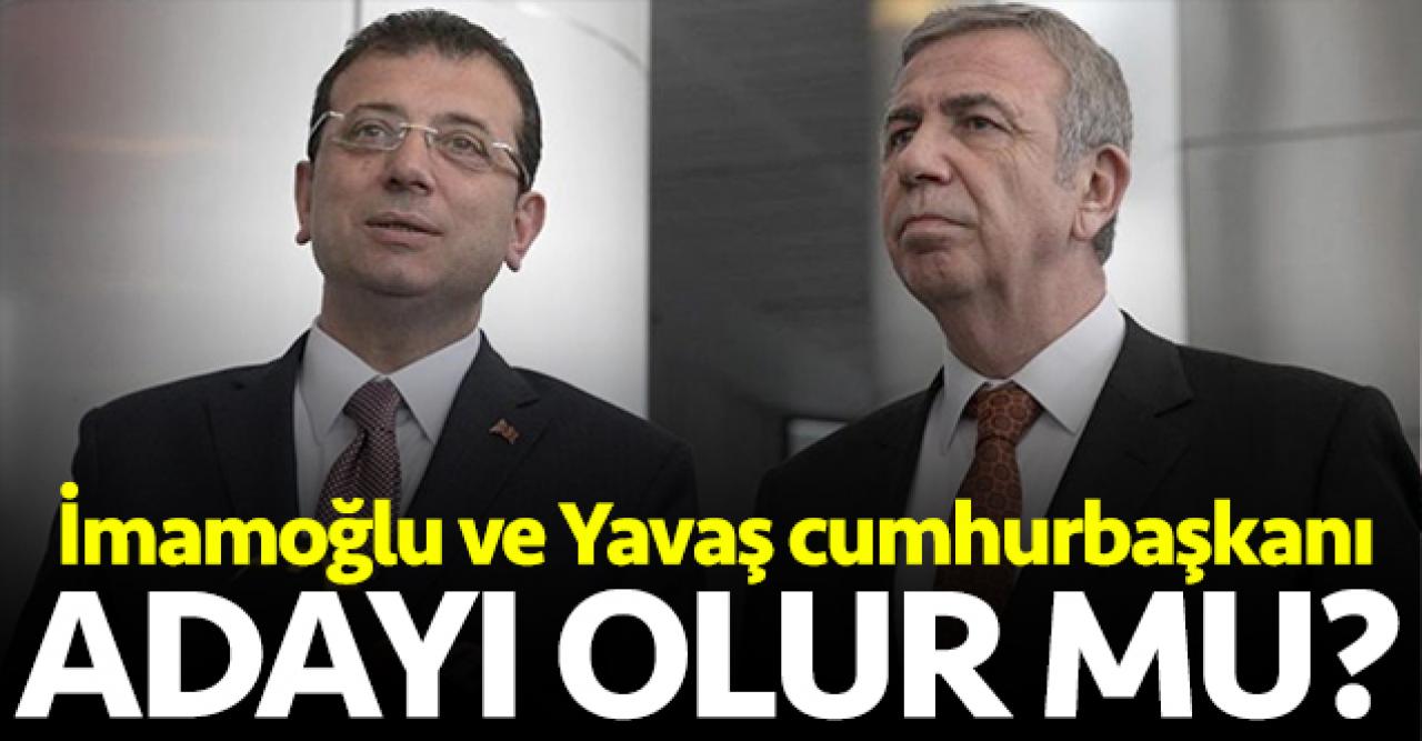 Ekrem İmamoğlu ve Mansur Yavaş cumhurbaşkanı adayı olur mu?