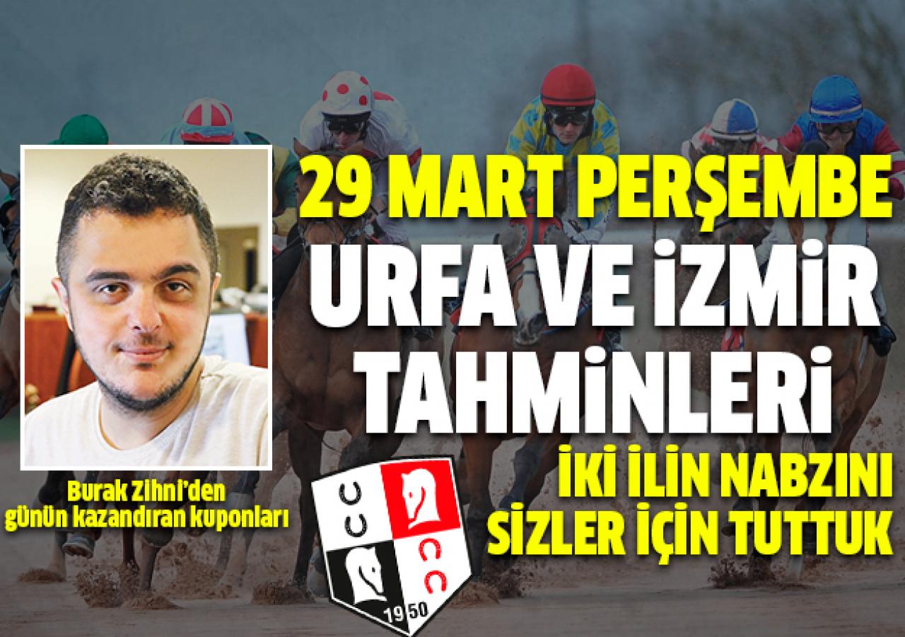 29 Mart Perşembe Urfa ve İzmir At Yarışı Tahminleri - Kazandıran Kuponlar Burada