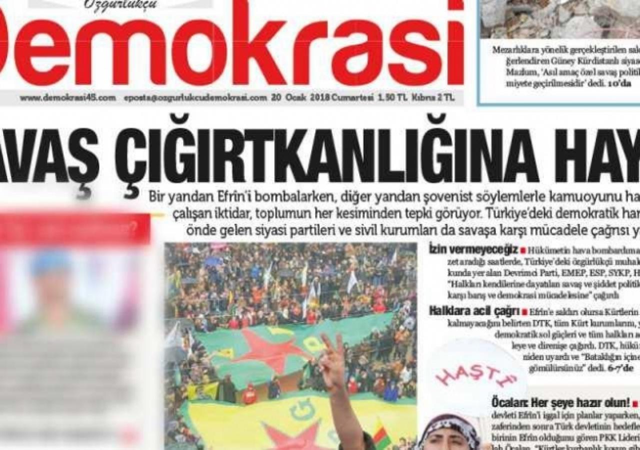 Özgürlükçü Demokrasi Gazetesi ve matbaasına operasyon