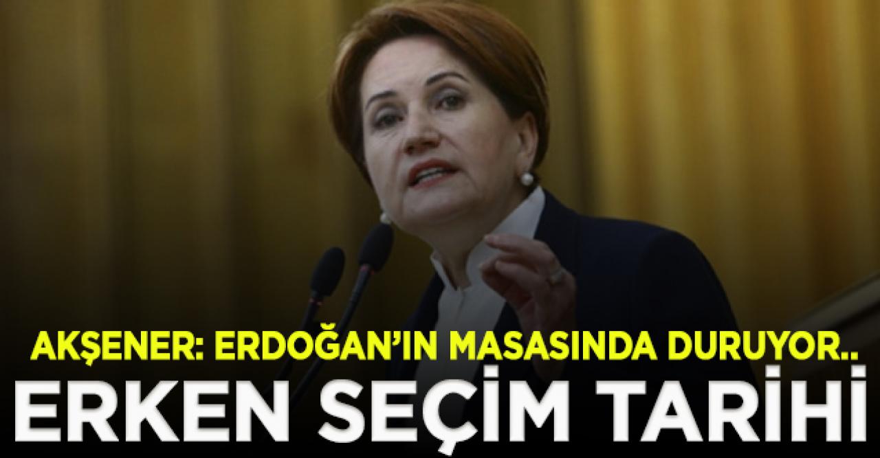 Meral Akşener: Erdoğan'ın masasındaki tarih ekim-kasım