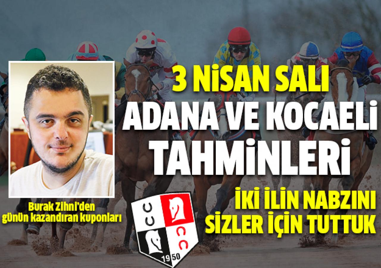 3 Nisan 2018 Salı Adana ve Kocaeli At Yarışı Tahminleri