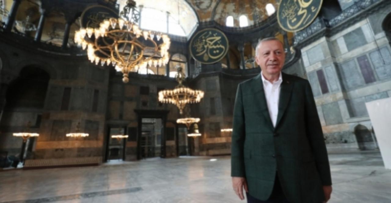 Erdoğan ve Bahçeli Ayasofya Camii'nde incelemelerde bulunuyor|Cuma programı belli oldu