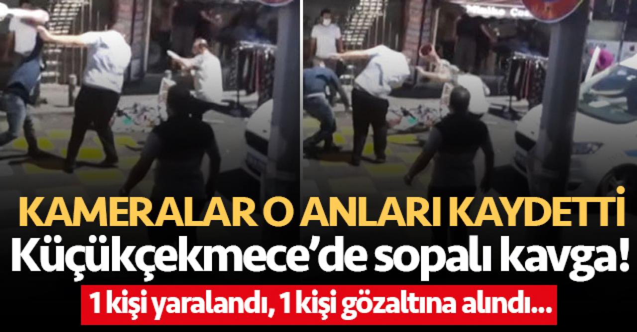 Küçükçekmece'deki sopalı kavga kamerada