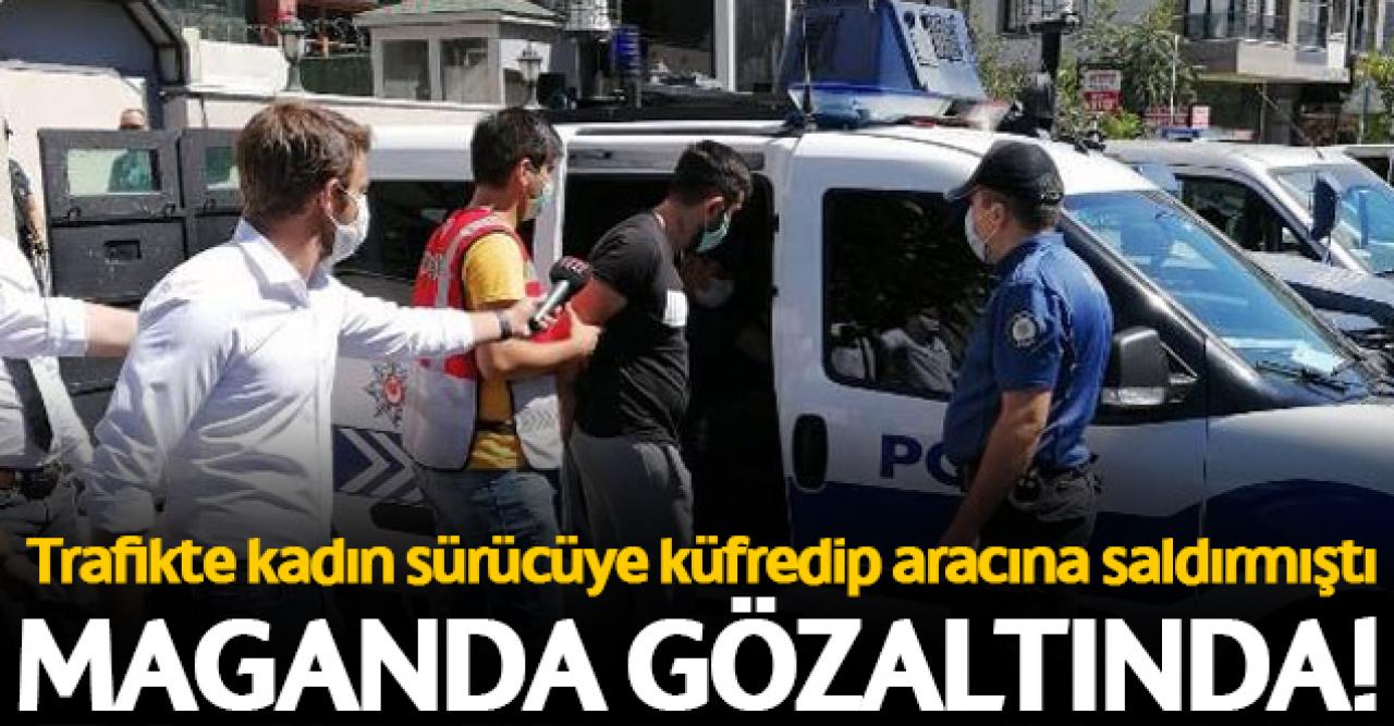 Eyüpsultan'da kadın sürücüye küfredip aracına saldıran maganda gözaltına alındı