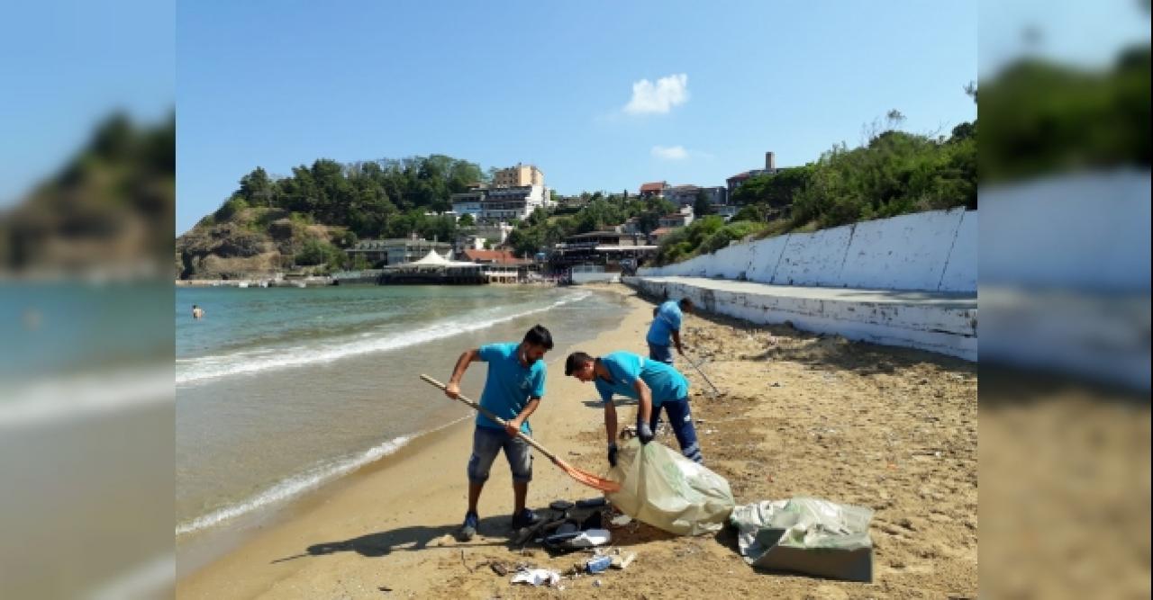 Plajlarda sıkı temizlik var