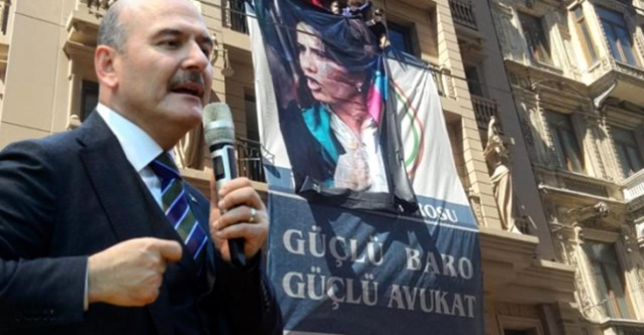 Bakan Soylu, Ebru Timtik'in fotoğrafını asan İstanbul Barosu'na tepki gösterdi