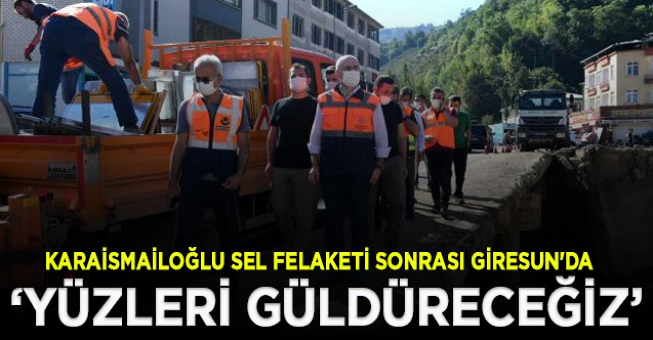 Bakan Karaismailoğlu sel felaketi sonrası Giresun'da incelemelerde bulundu