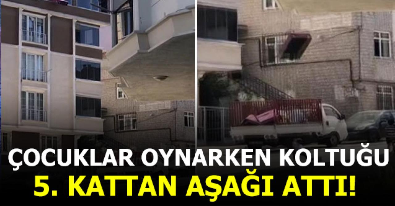 Arnavutköy'de akılalmaz görüntü; 5. kattan koltuğu böyle yere attılar