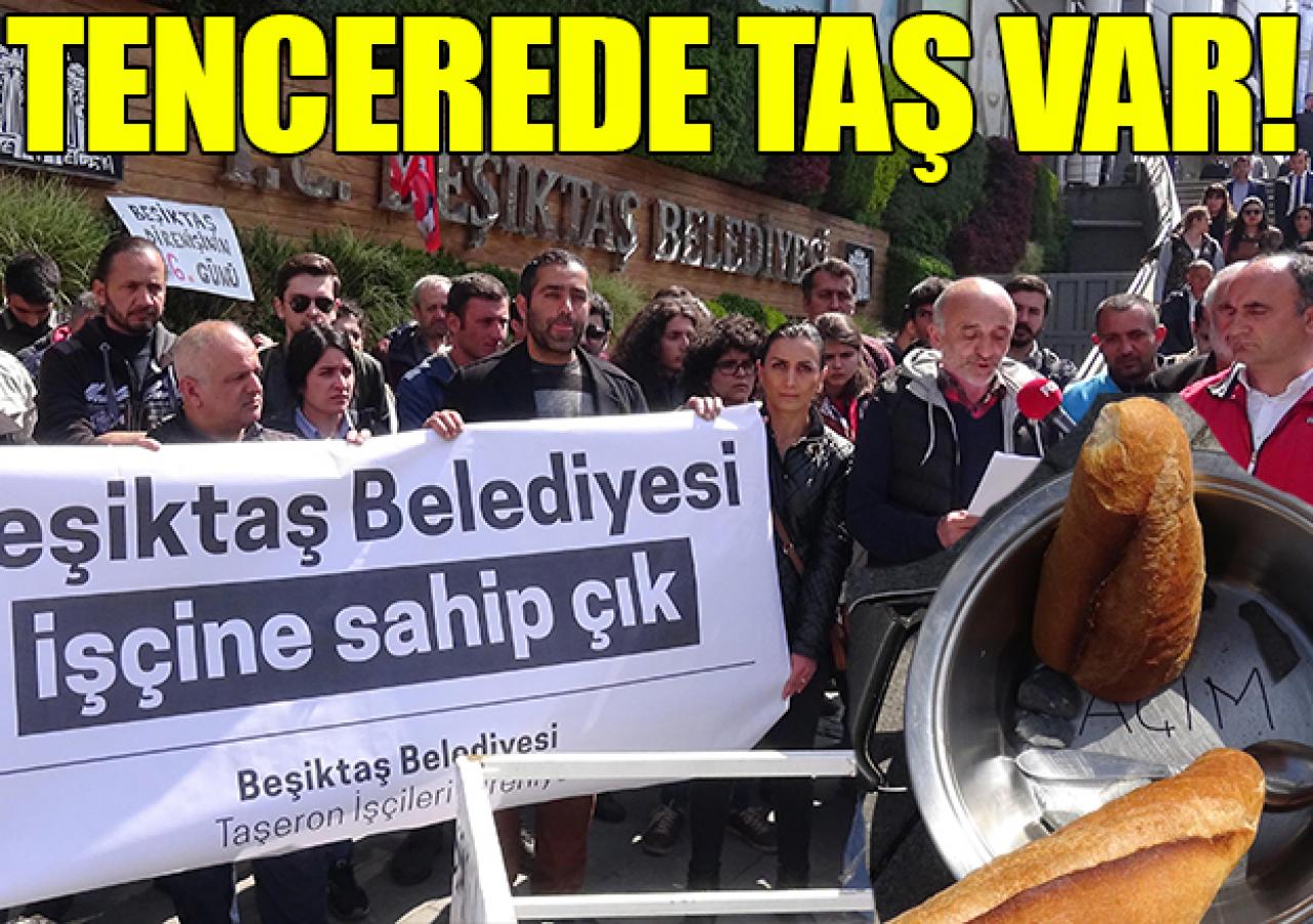 Tencerede taş var