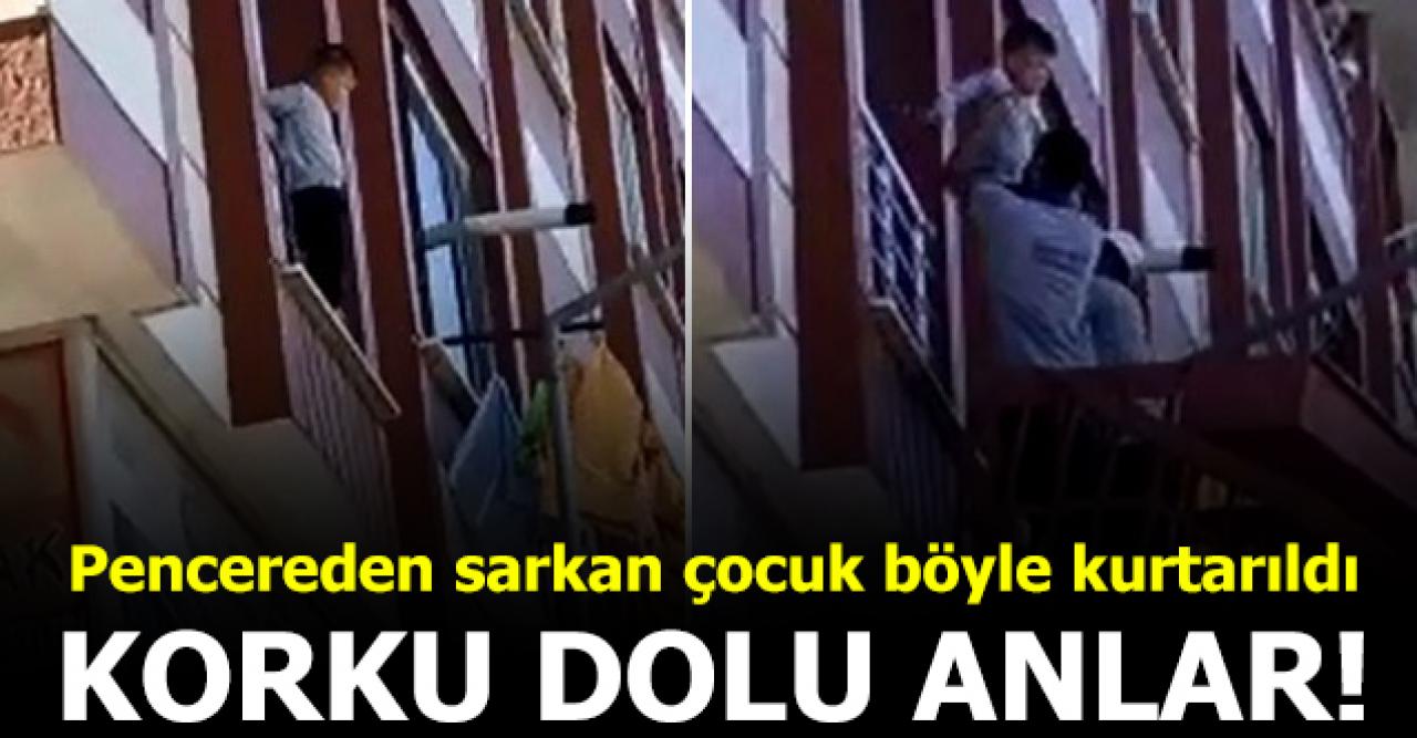 Balkondan sarkan 5 yaşındaki çocuk kurtarıldı!