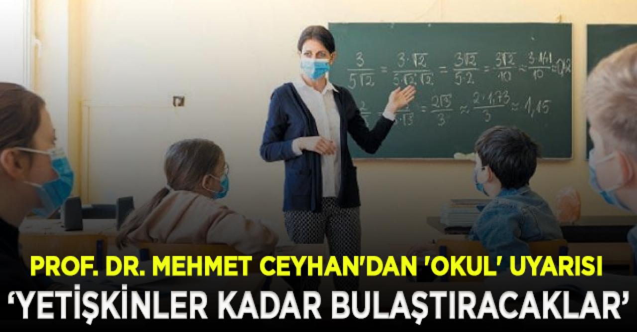 Prof. Dr. Mehmet Ceyhan'dan 'okul' uyarısı: Virüs alırlarsa yetişkinler kadar bulaştıracaklar