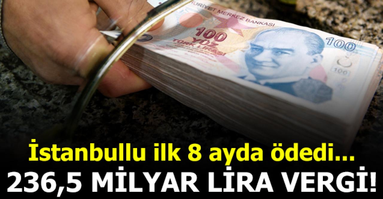 İstanbullu 236,5 milyar lira vergi ödedi