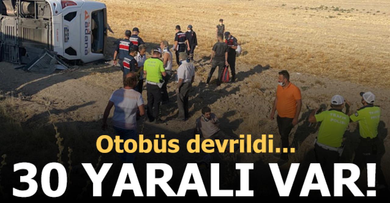 Aksaray'da otobüs devrildi: 30 yaralı!