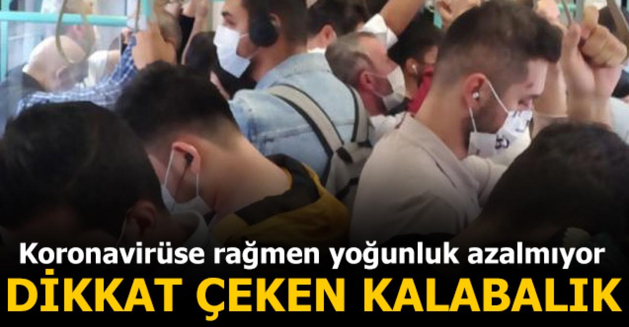 Tramvayda dikkat çeken kalabalık