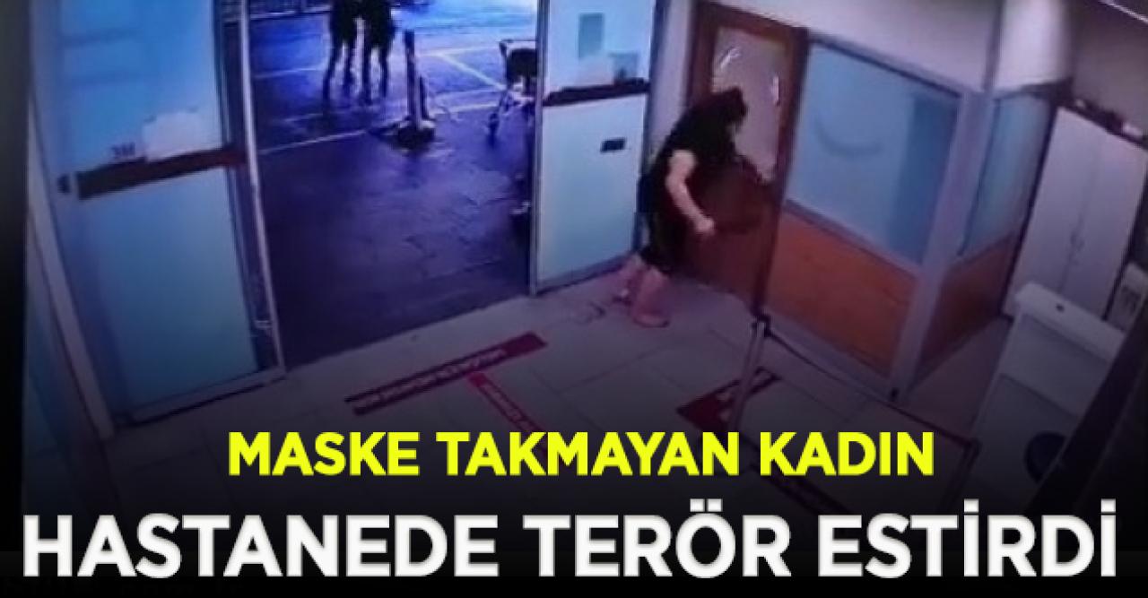 Maske takmayan kadın Pendik Eğitim ve Araştırma Hastanesini birbirine kattı