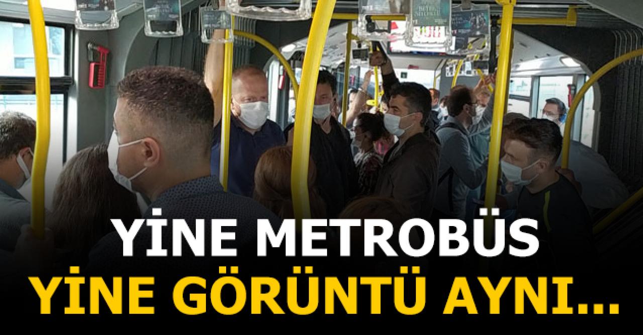 Metrobüste sosyal mesafesiz yolculuk