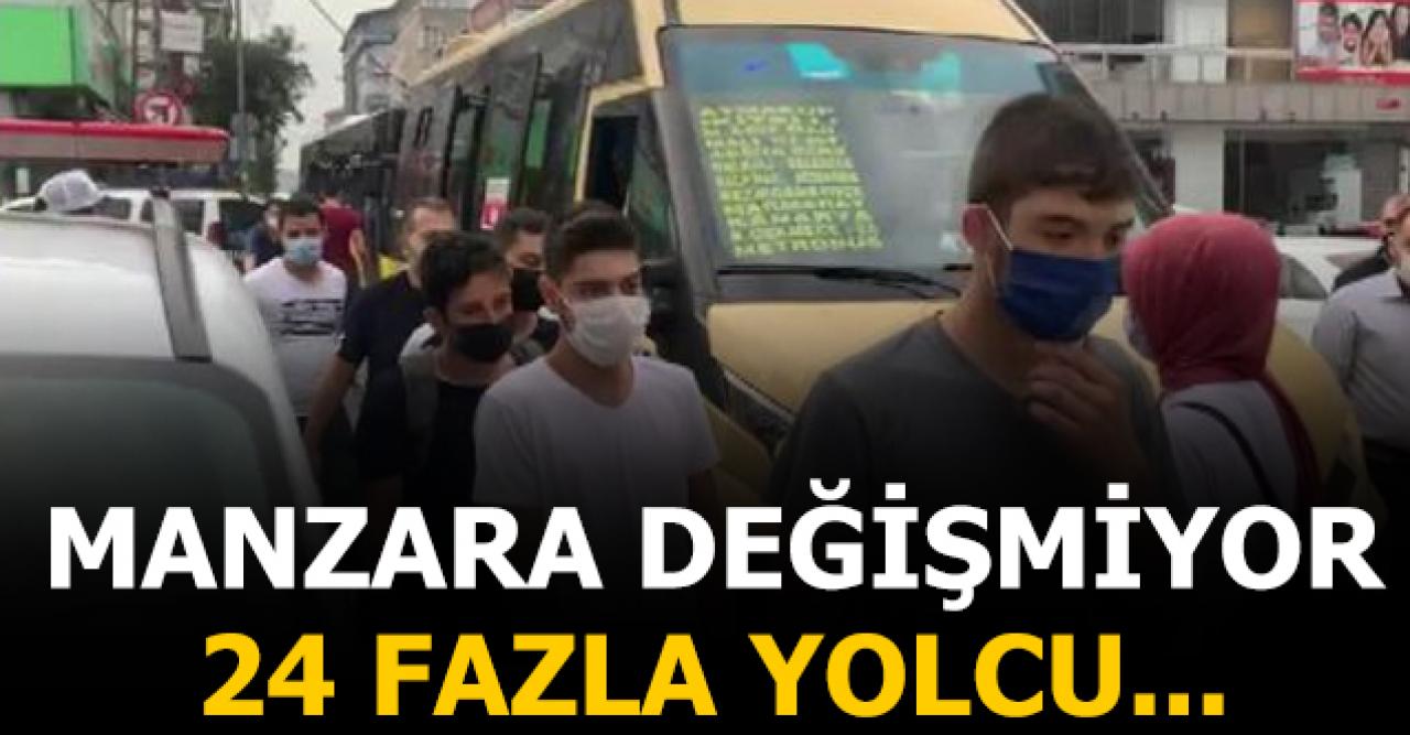 Küçükçekmece'deki minibüsten 24 fazla yolcu çıktı