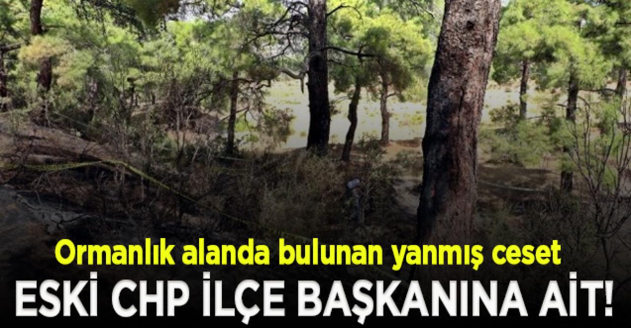 Yanmış halde bulunan cesedin CHP'li eski ilçe başkanı Hasan Haluk Yalçın'a ait ait olduğu ortaya çıktı