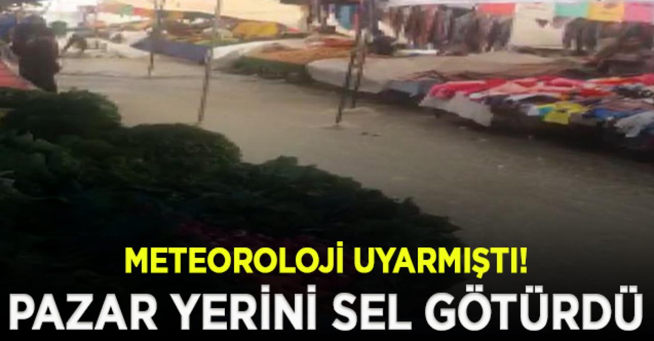 Arnavutköy'de yağış; pazar yerini sel götürdü!