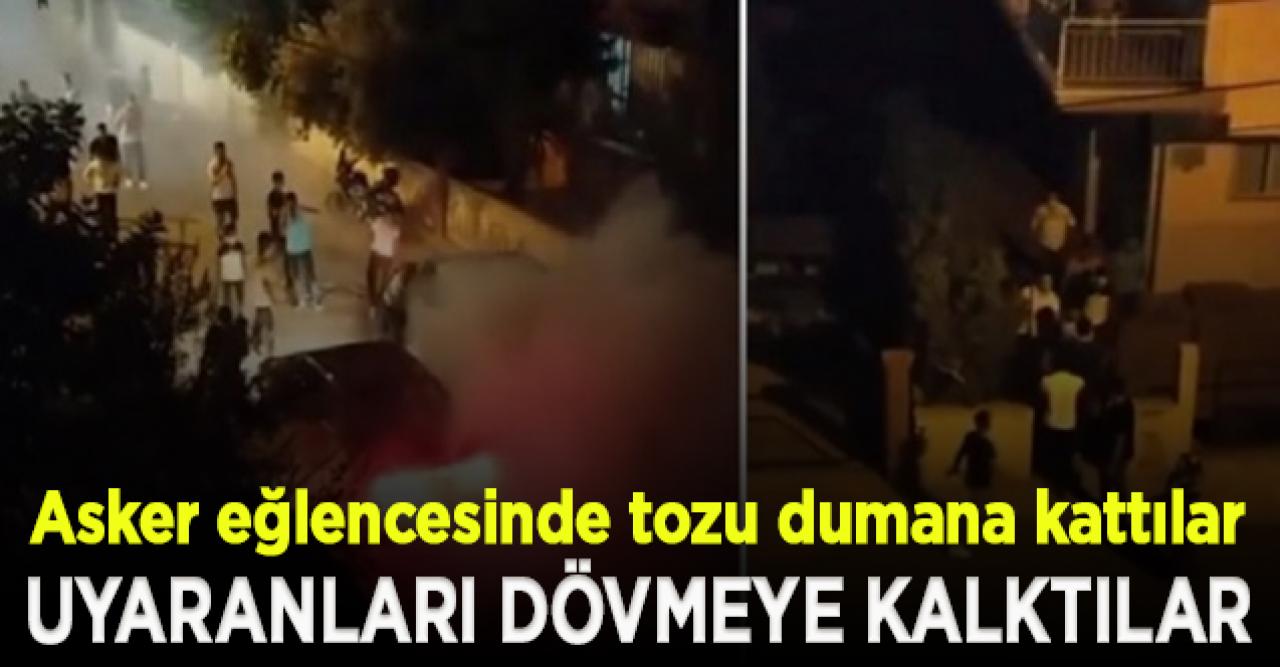 Asker eğlencesinde tozu dumana kattılar, tepki göstereni dövmeye kalkıştılar