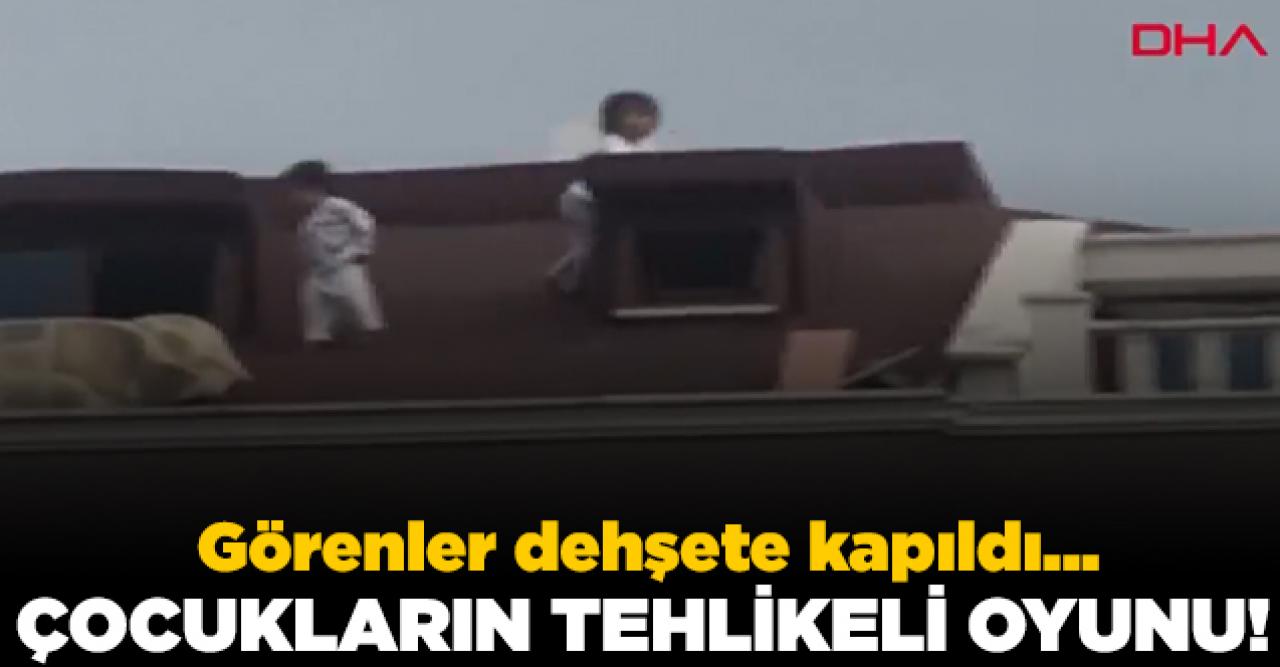 Sultanbeyli'de çocukların çatıda ölümle oyunu!