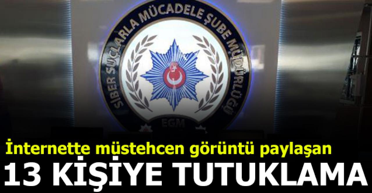 İnternette müstehcen görüntüler paylaşan 13 kişiye tutuklama