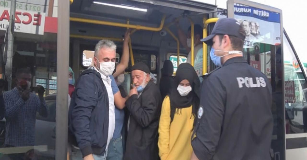 Arnavutköy'de ayakta yolcu taşıyan minibüs sürücüsü, kaymakama yakalandı...