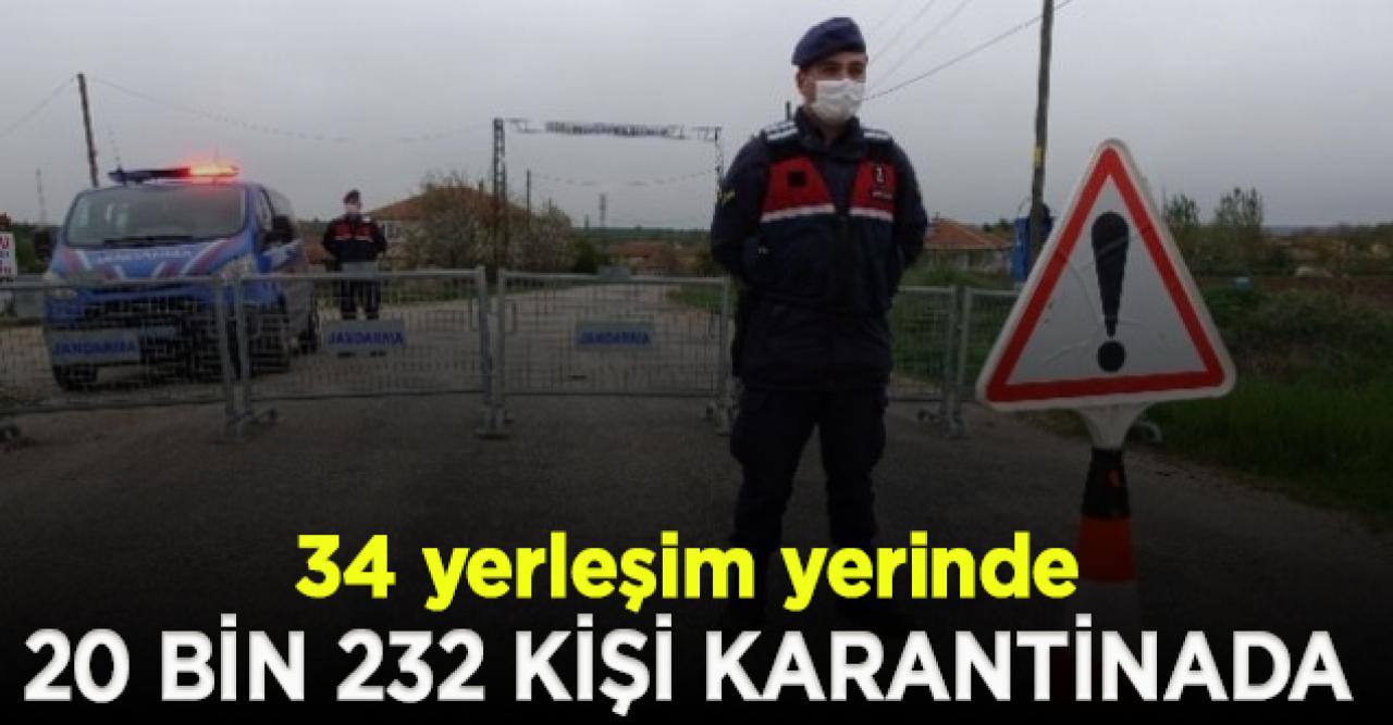 İçişleri Bakanlığı: 20 bin 232 kişi karantinada