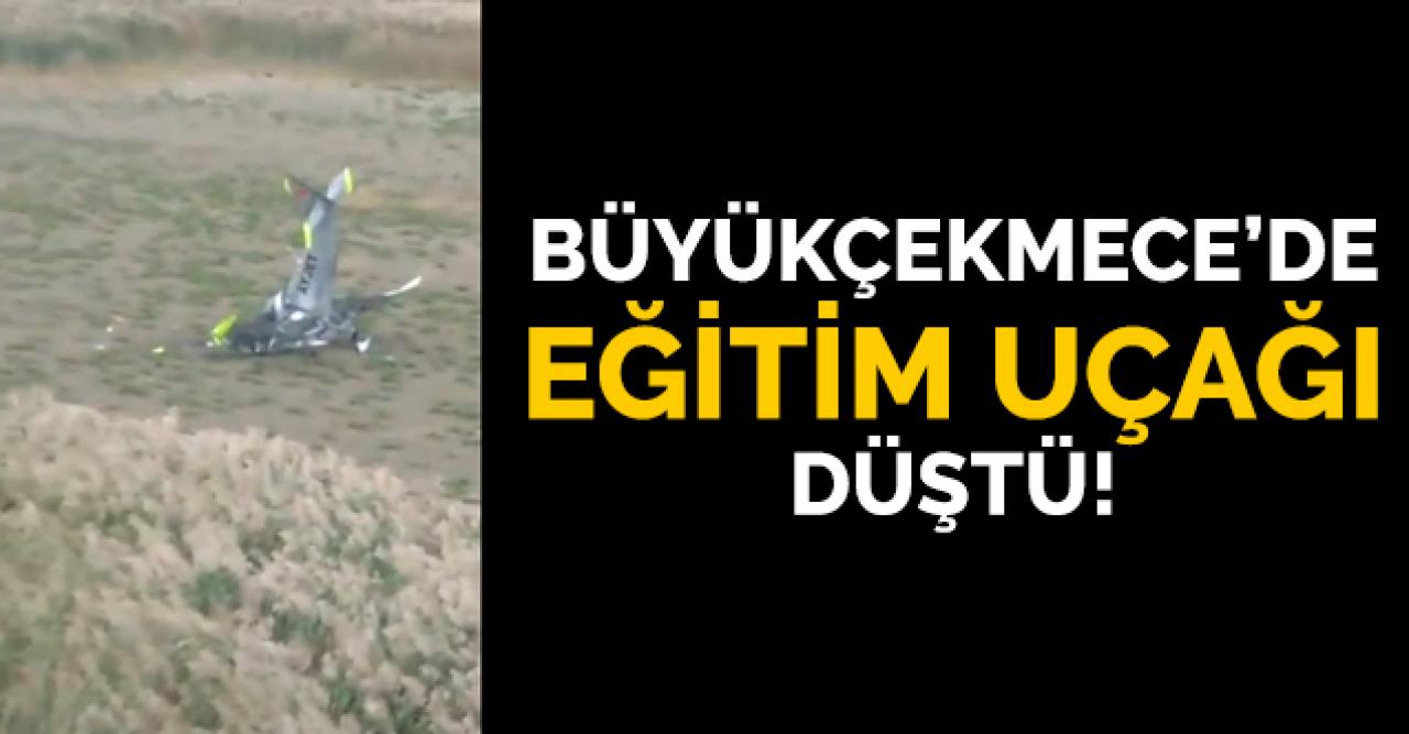 Büyükçekmece'de AYJET'e ait eğitim uçağı düştü!