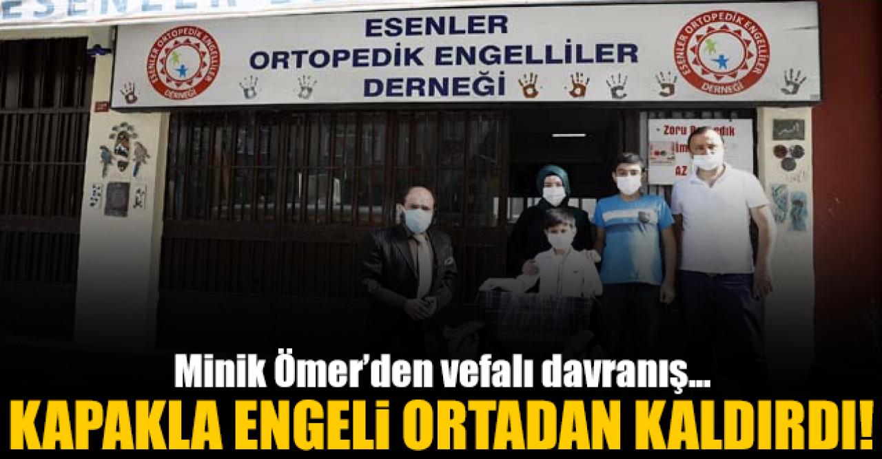 Minik Ömer'den vefalı davranış! Kapaklarla engeli ortadan kaldırdı