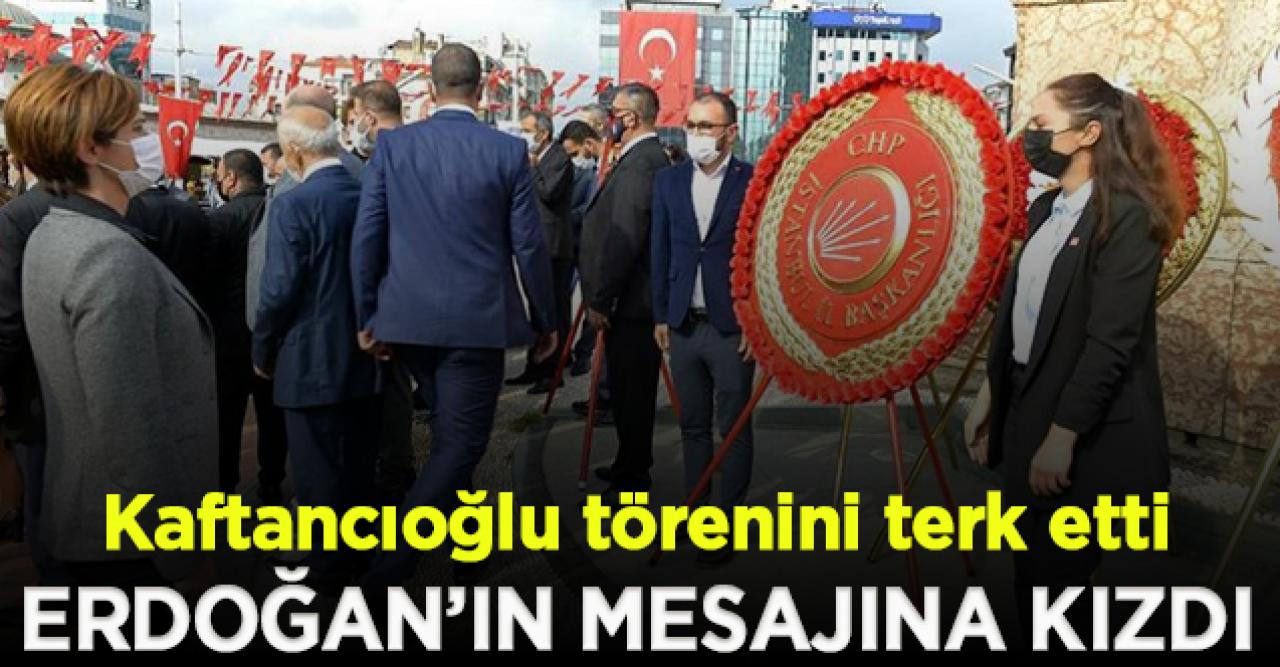 CHP İstanbul İl Başkanı Kaftancıoğlu Cumhuriyet Bayramı törenini terk etti