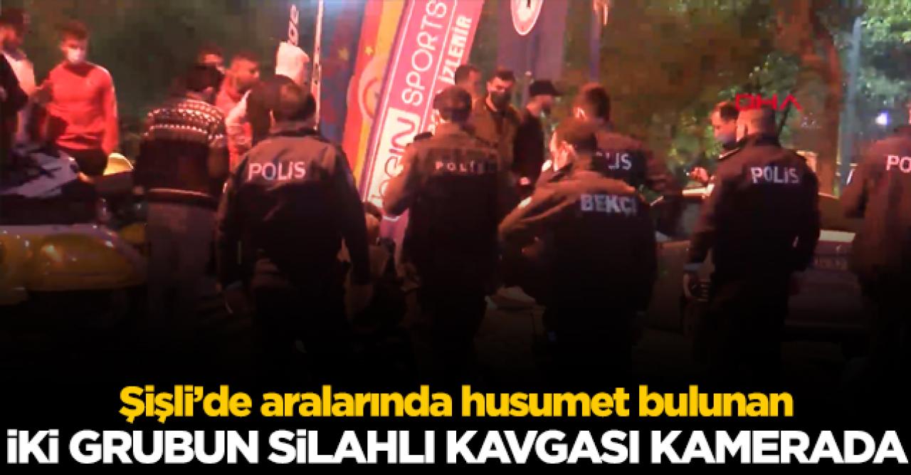 Şişli'de iki grup arasındaki silahlı kavga kamerada