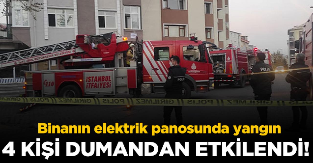 Bahçelievler'deki bir binanın yangın panosnda yangın