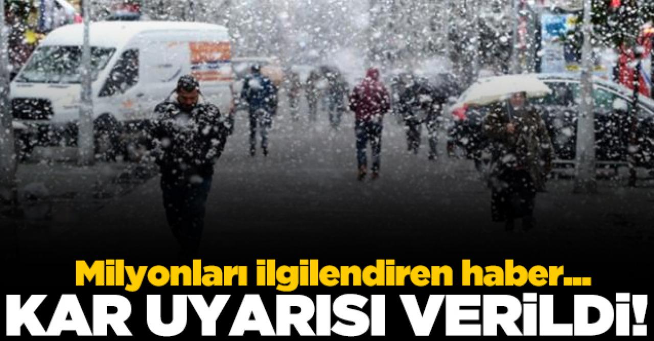 Meteoroloji'den 3 il için kar uyarısı