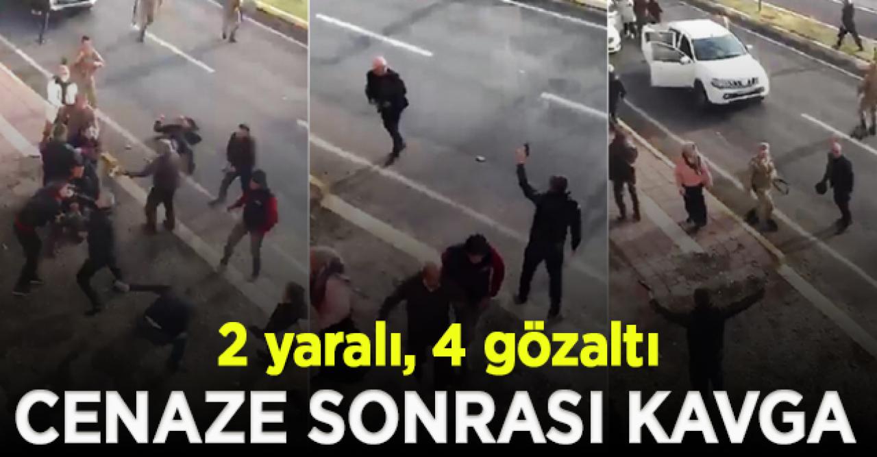 Cenaze sonrası taşlı, sopalı, silahlı kavga anı kamerada