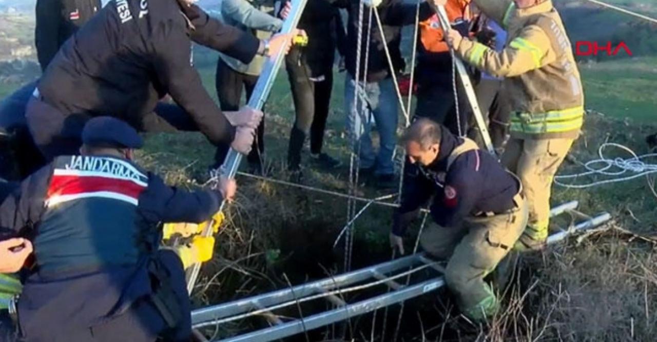 Çatalca'da bir kişi 30 metre derinlikteki kuyuya düştü