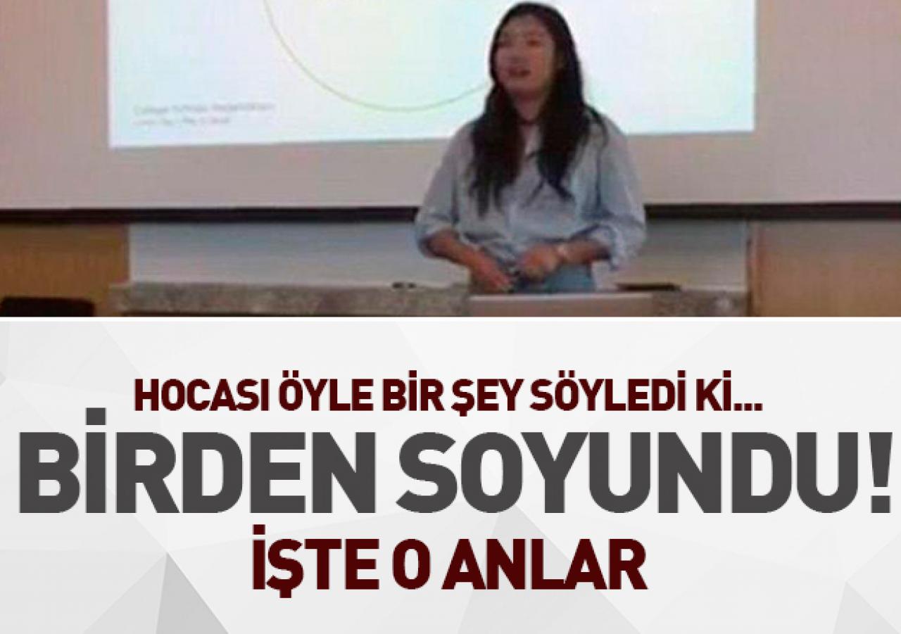 Hocasının tepkisi karşısında soyundu!