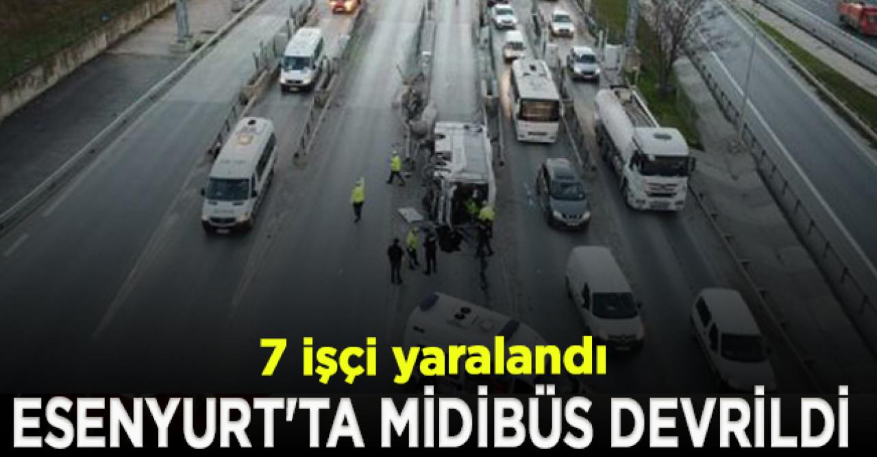 Esenyurt'ta midibüs devrildi; yaralılar var