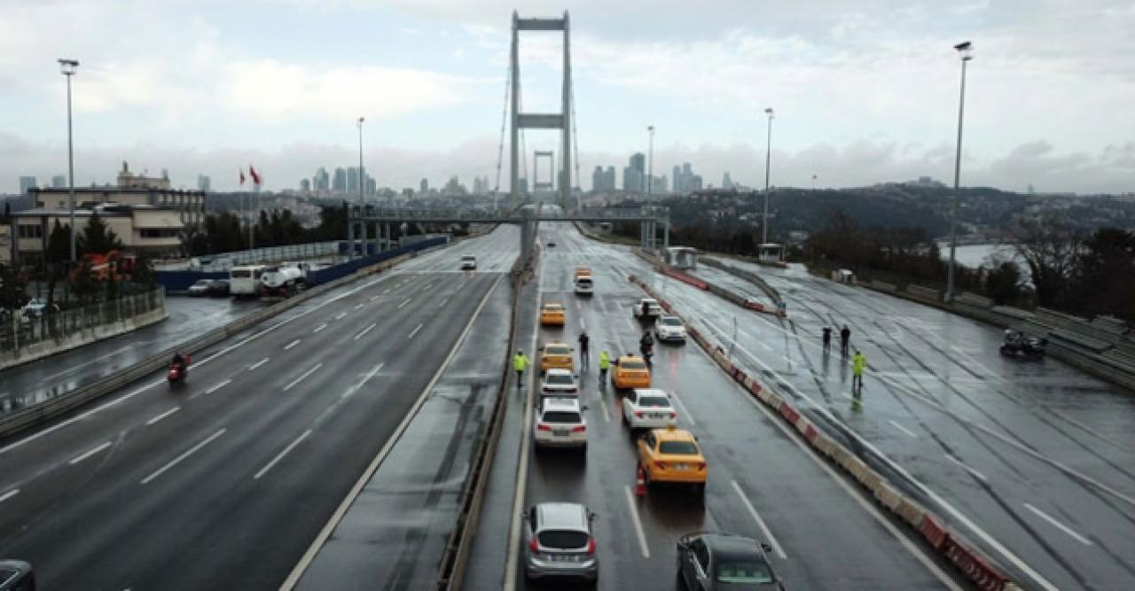 15 Temmuz Şehitler Köprüsü'nde kısıtlama denetimi