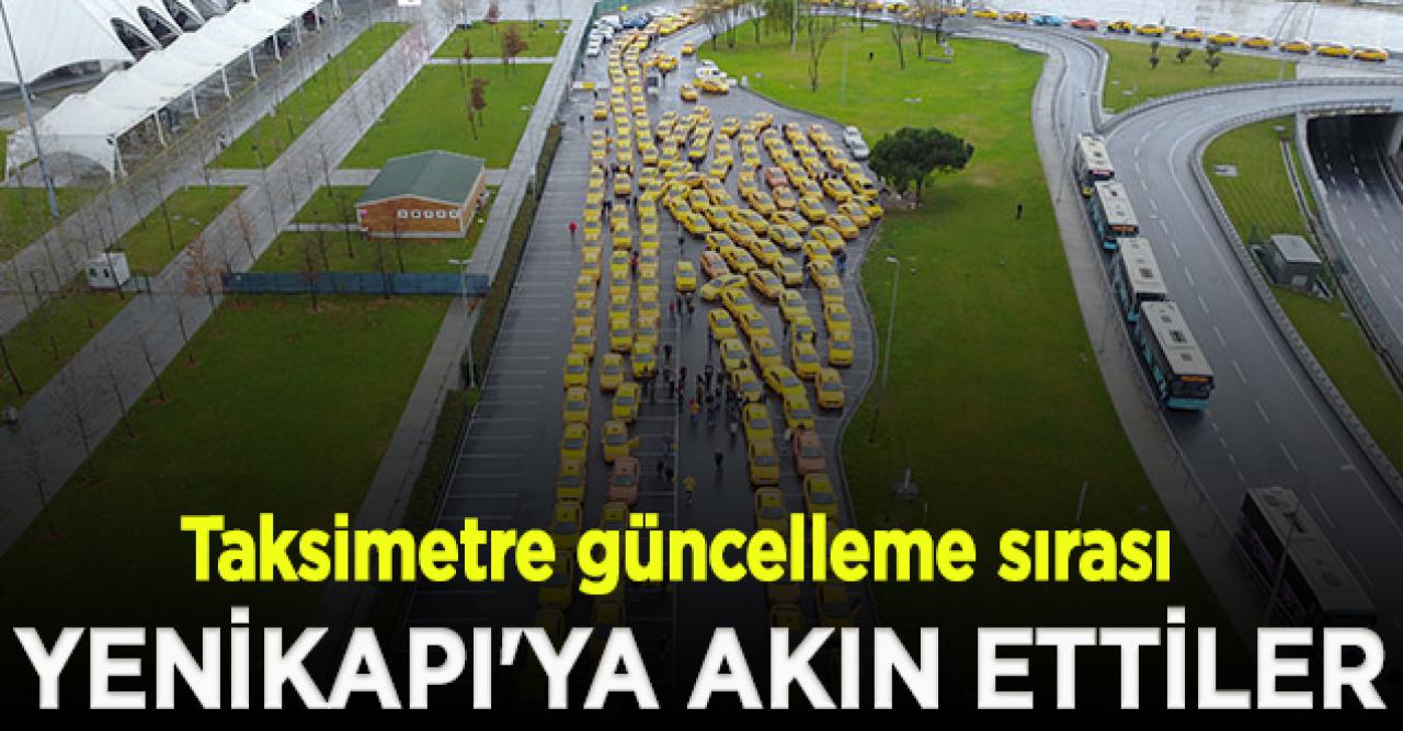 Taksimetre güncelleme sırasındaki taksiler havadan görüntülendi