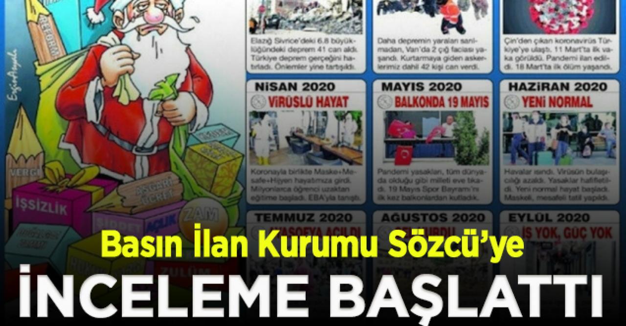 Basın İlan Kurumu, Sözcü gazetesinde bugün yer alan haberle ilgili inceleme başlattı