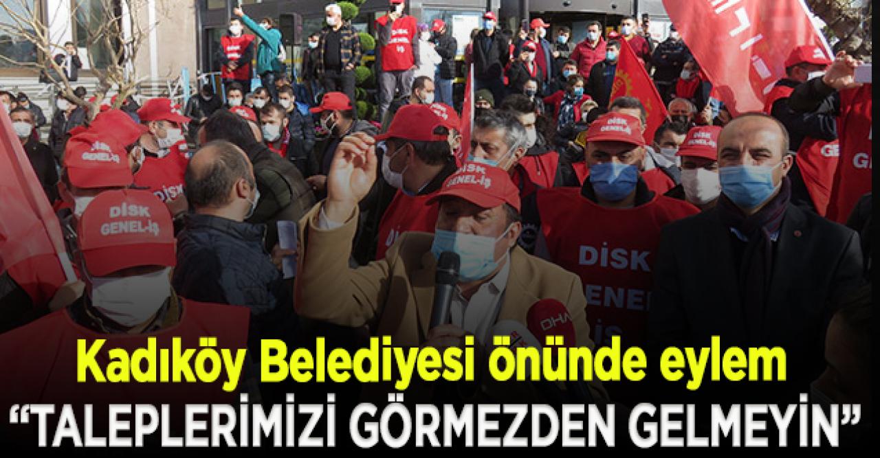 Kadıköy Belediyesi şirketinde çalışanlardan eylem