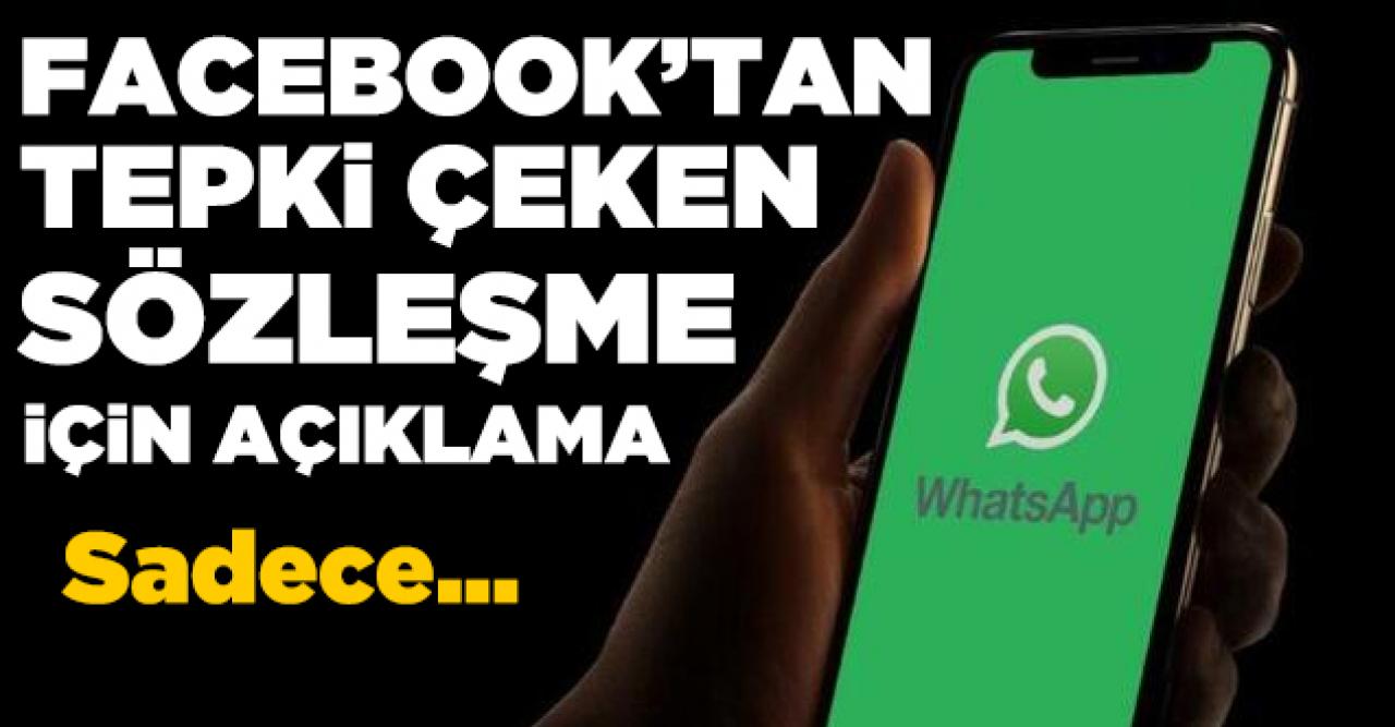 Facebook'tan Whatsapp için sözleşme açıklaması