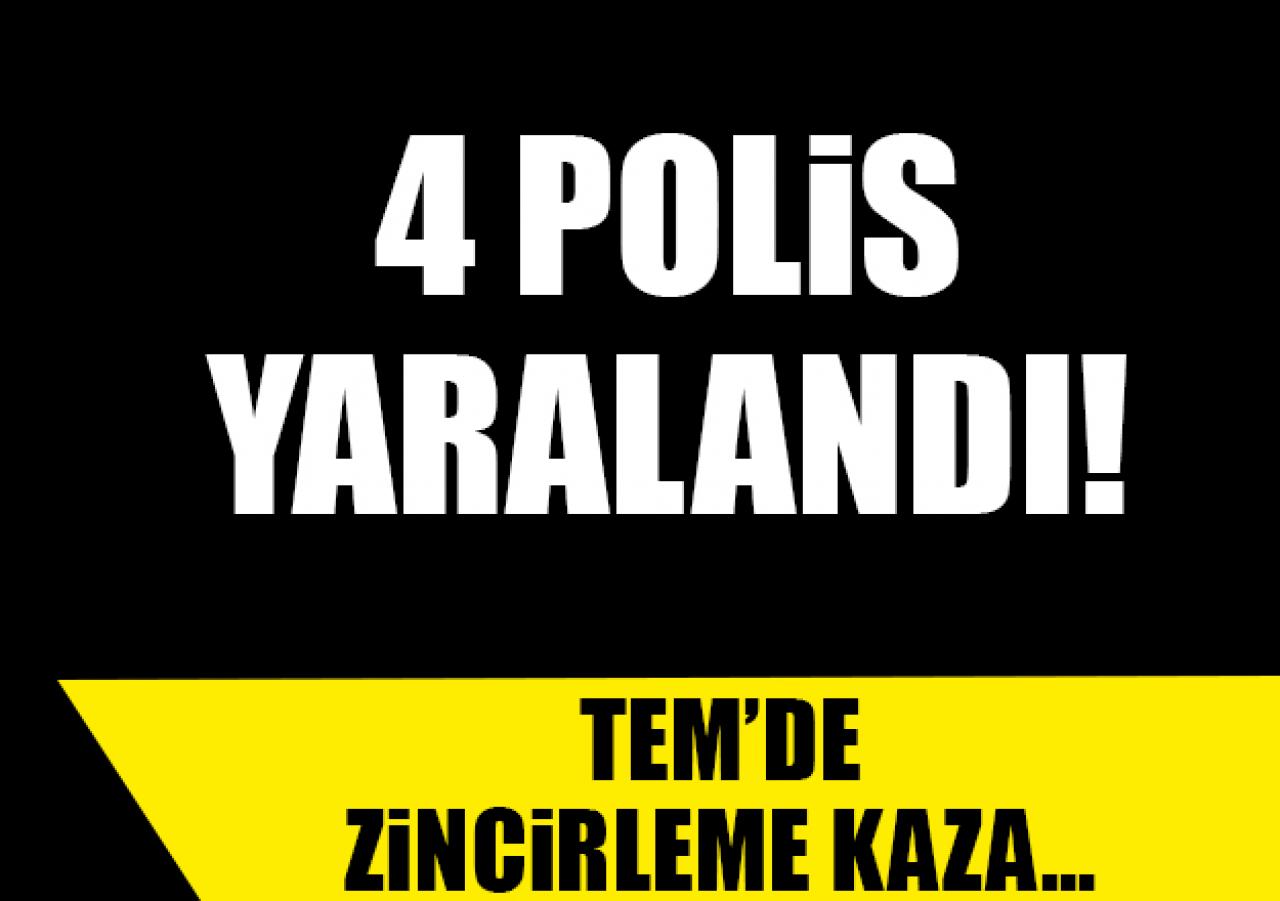 TEM'de zincirleme kaza: 4 polis yaralı