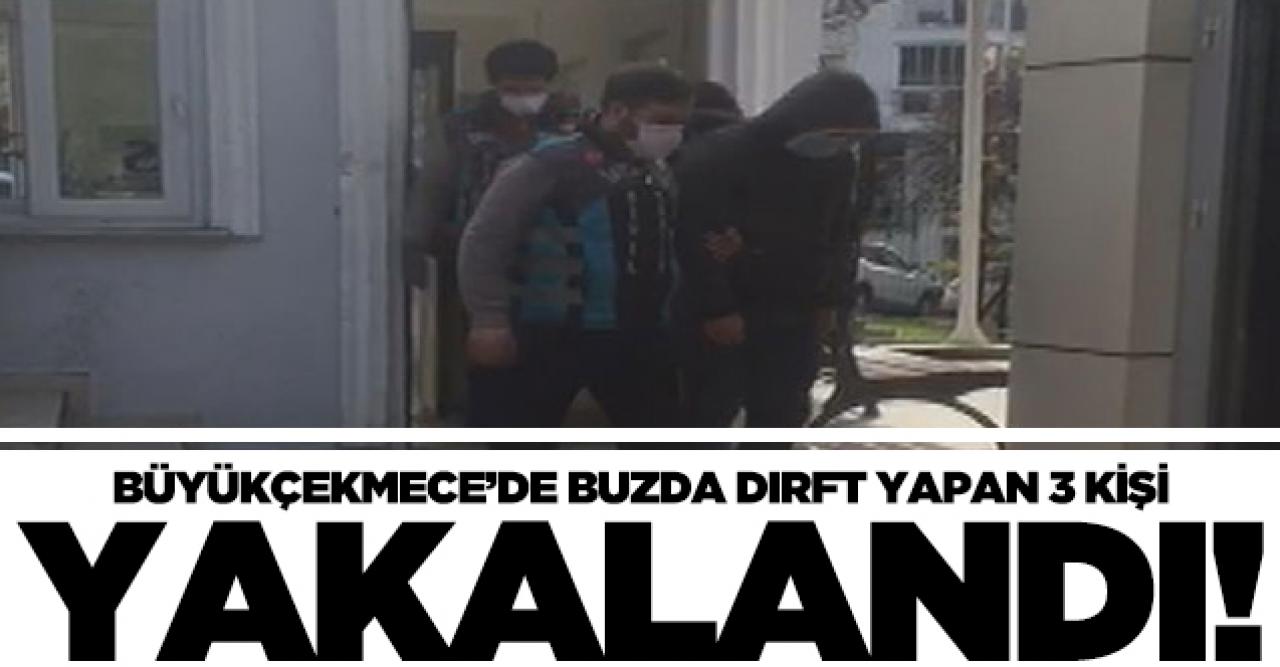 Büyükçekmece'de buzda drift yapmışlardı! Yakalandılar...