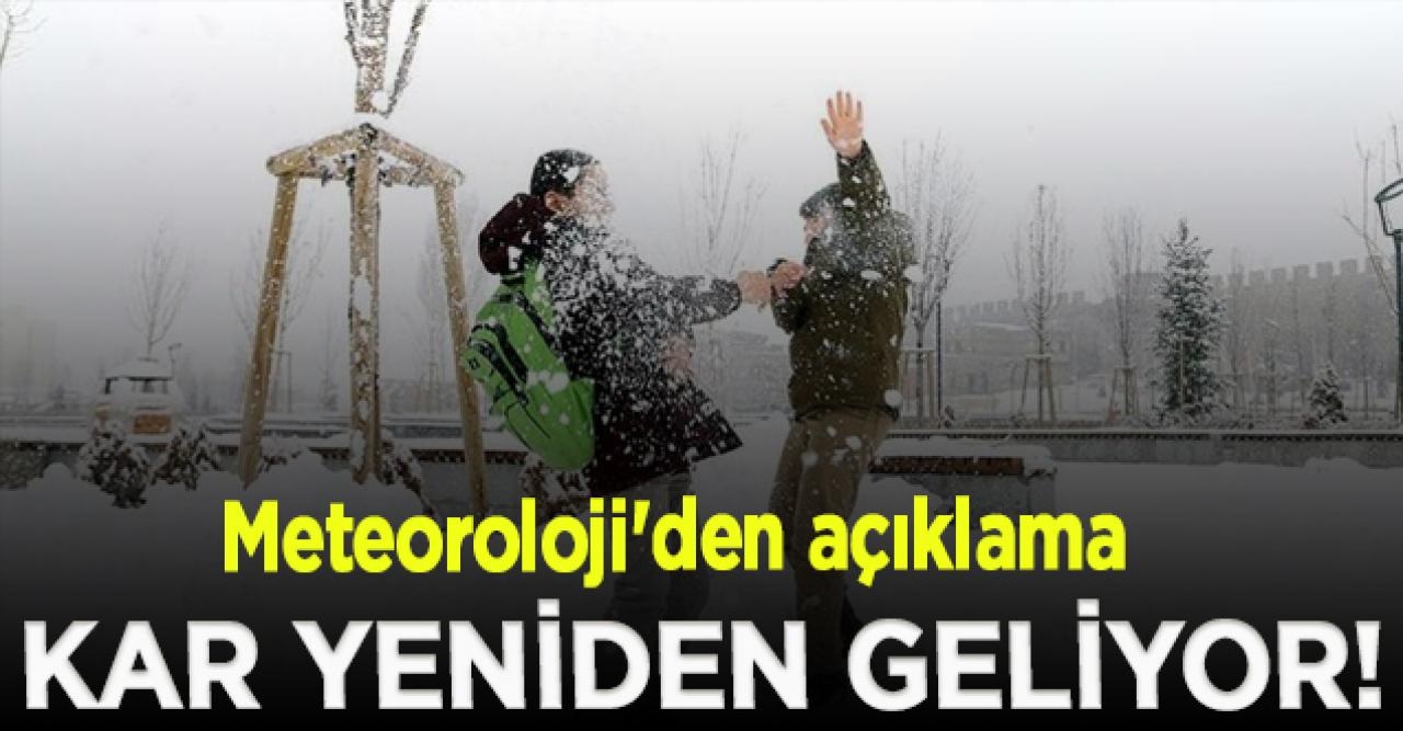 Meteoroloji'den açıklama; Kar yeniden geliyor!